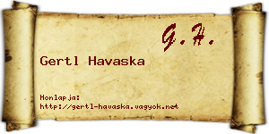 Gertl Havaska névjegykártya